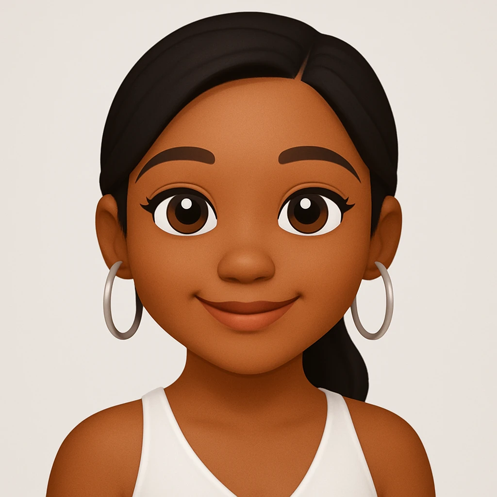 turn the second man in emoji style of the 1st image, match the facial features and match dressing style of the 2nd image, she is wearing white tank top lose emoji