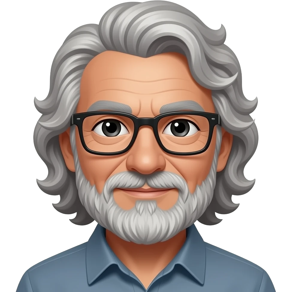 البشرة افتح من الأسمر  العيون مسحوبة حواجب سوداء رمادي بشره قمحيّة اللون وعمرة ستون عاما رجل شعره كيرلي رمادي طويل عيناه اسود كعيون الصقر يرتدي نظارة مستطيله سوداء  له لحية emoji