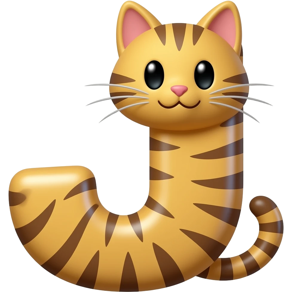 Letra j com um gato emoji