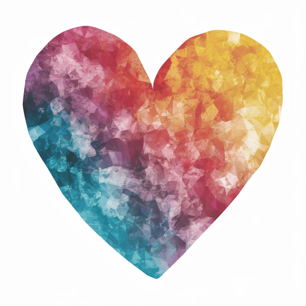 heart with a watercolor effect emoji