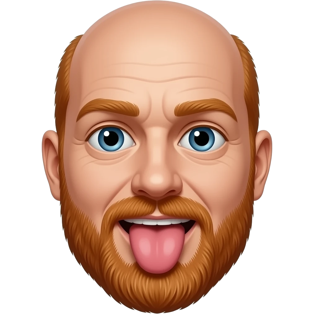 make a bald red guy sticking his tongue out emoji
