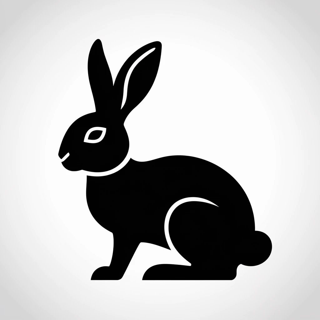 Rabbit icon black silhouette emoji