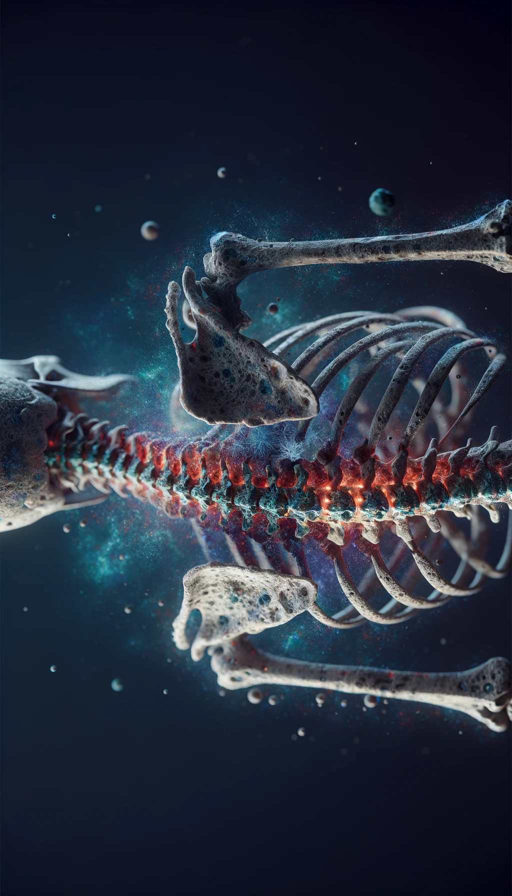 corpo umano anatomico di spalle con spina dorsale storta, dolore alla schiena e spina dorsale anatomica realistica, iperrealistico 4k emoji