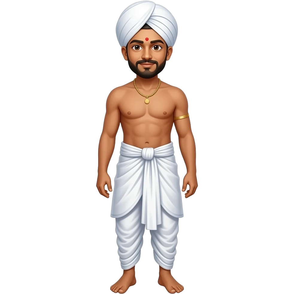 সাদা ধুতি পাঞ্জাবী পড়া যুবক হিন্দু বাবু emoji