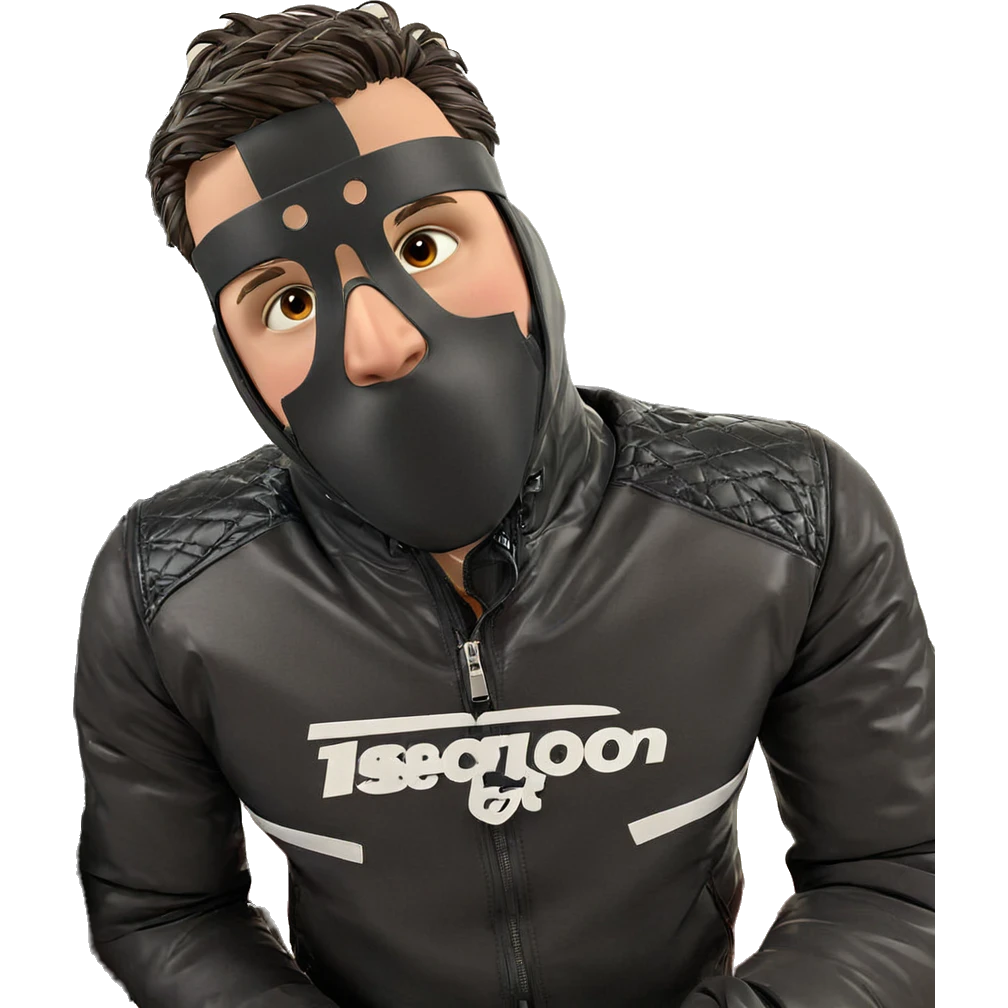 masked boy in jacket emoji