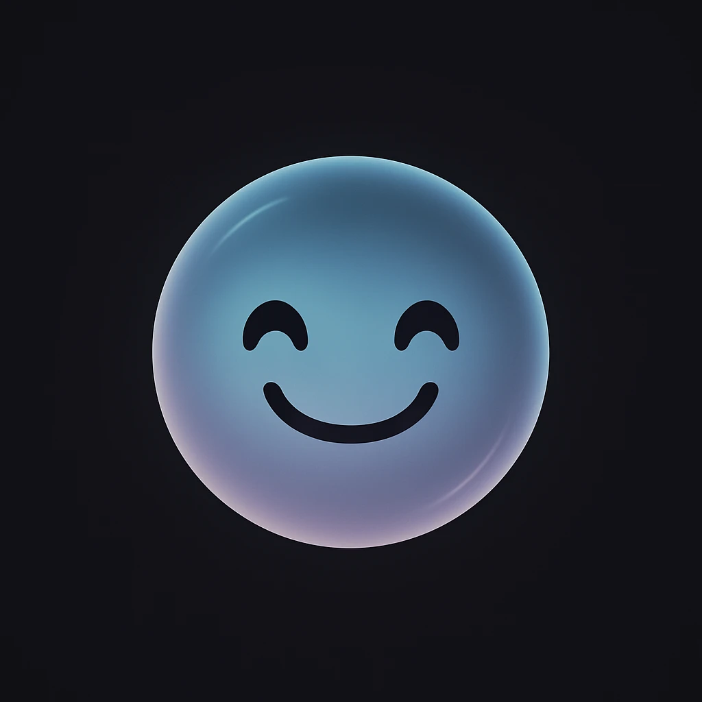 Create an ultra minimal, expressive Discord orb with a new happy expression in the style of imagen-4-fast-KaUtLiSA10F. Focus on the orb's minimalism and expressiveness with a happy mood. emoji