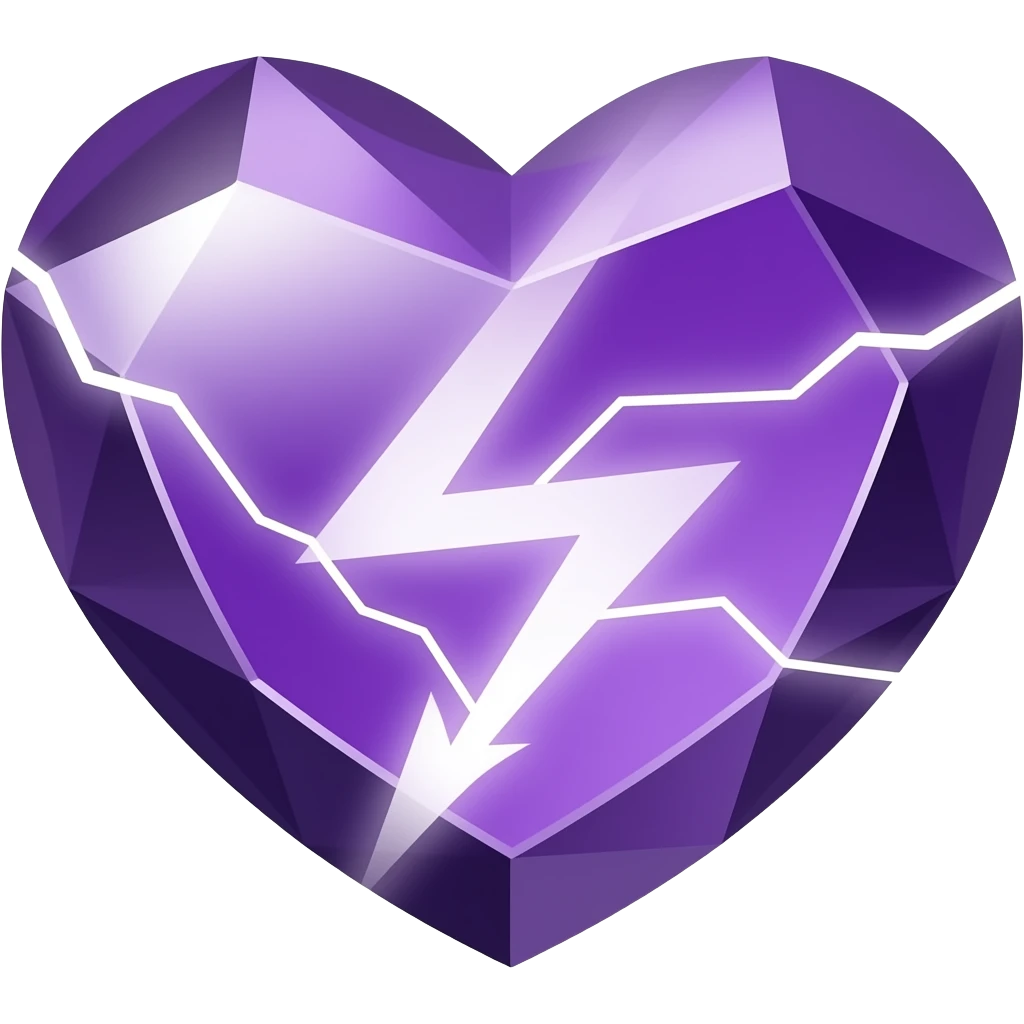 purple electricity gemstone heart emoji