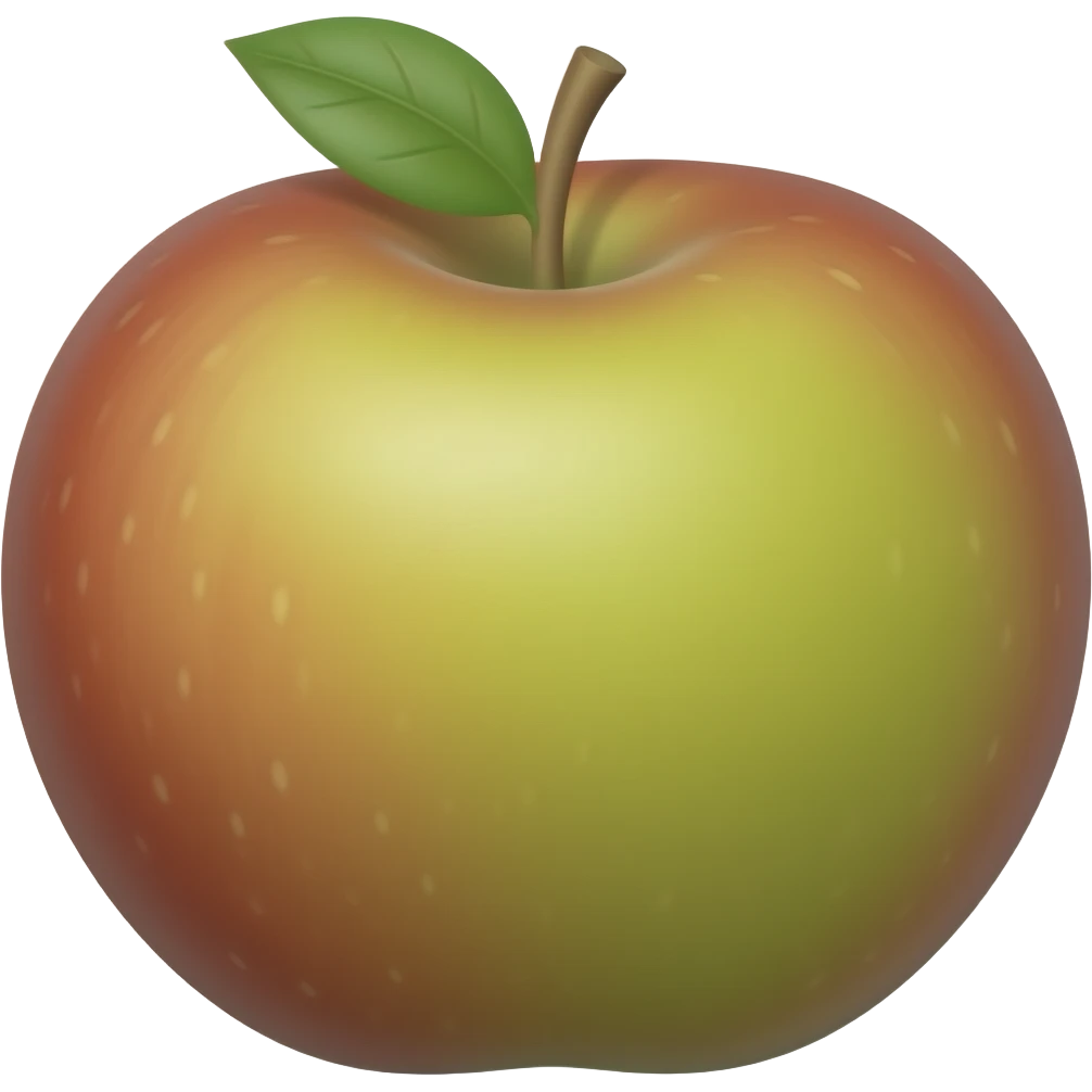 create a green and red apple emoji