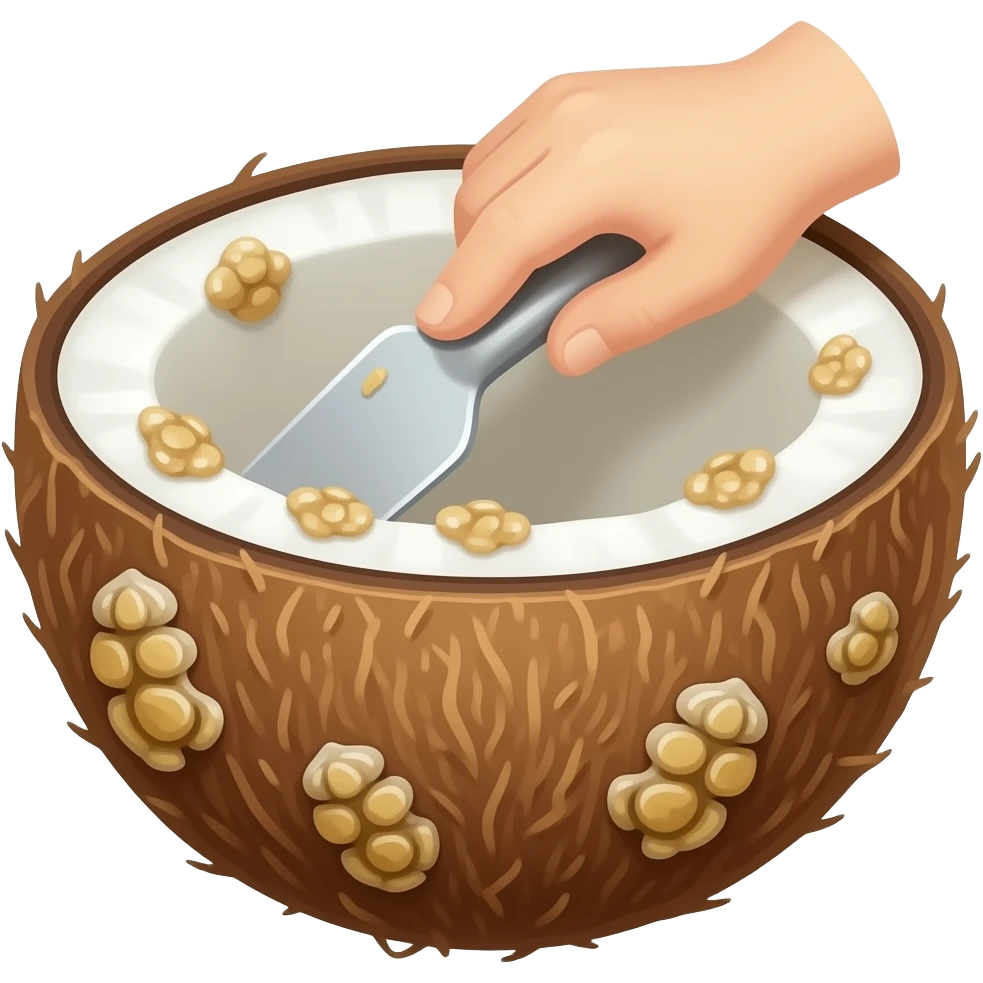 scraping barnacles off a coconut emoji