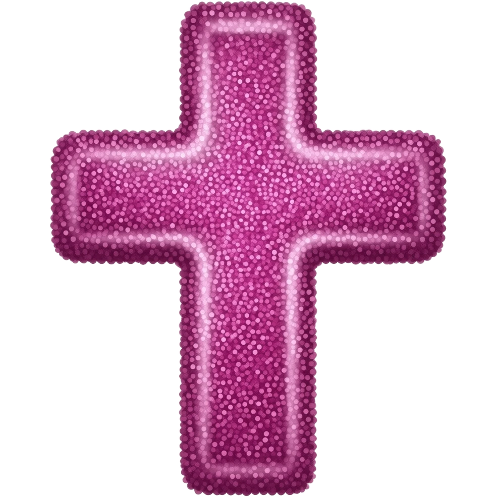 cruz sagrada rosa pink  brilhante  glitter emoji
