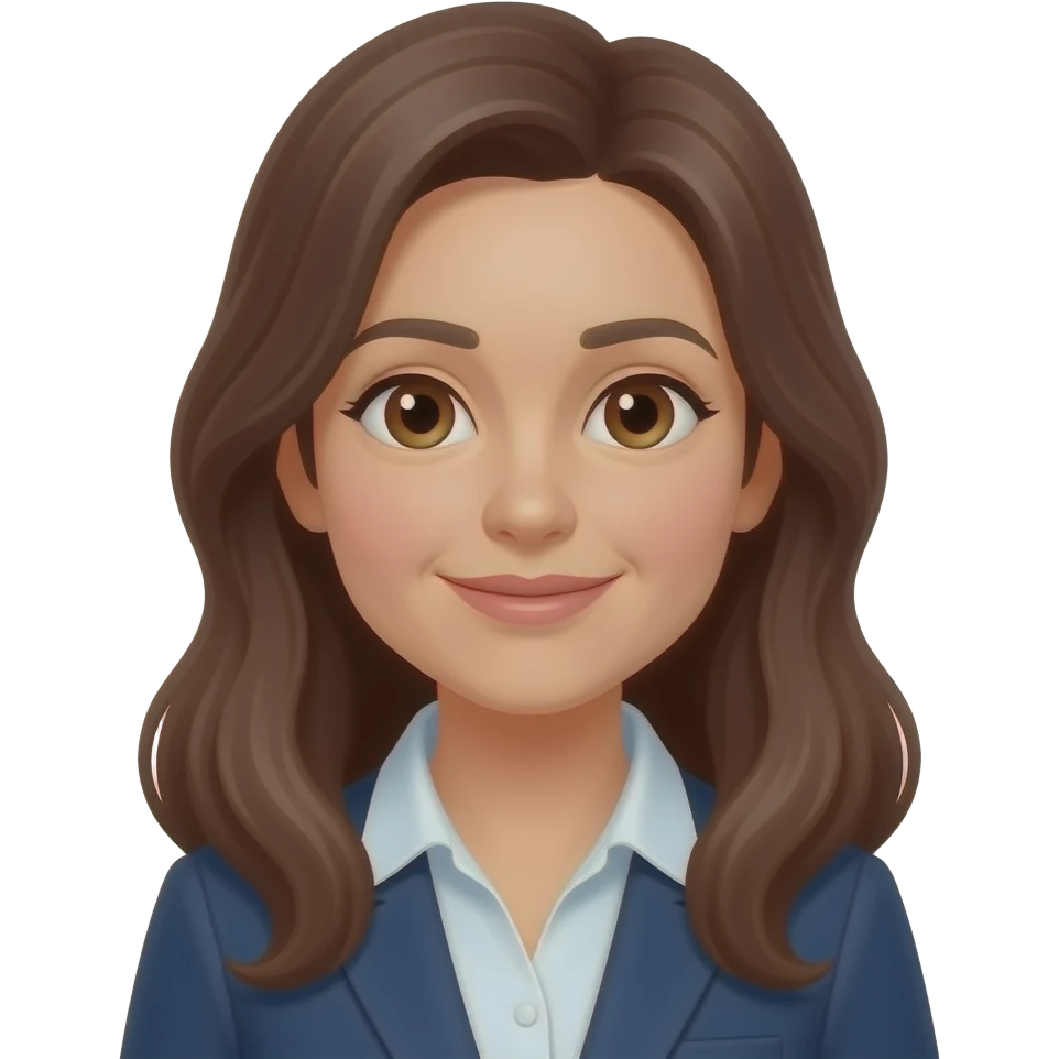 long brown  hair female 50 years old brown eyes teaching students emoji