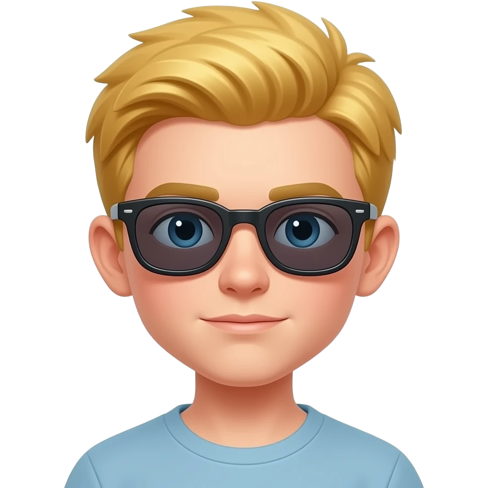 gele nonchalant boy met zonnebril emoji