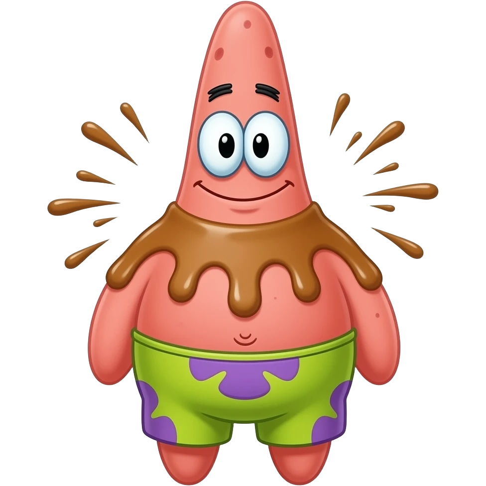 Patrick star it’s nutty butter on back (Sandy’s nutmare) emoji