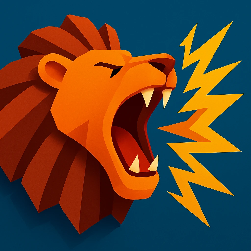 Lion roar 3D shape emoji