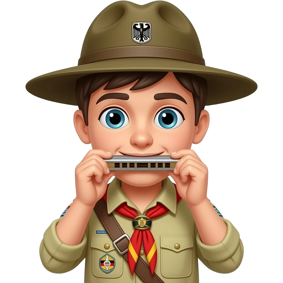 german boyscout with mundharmonika emoji