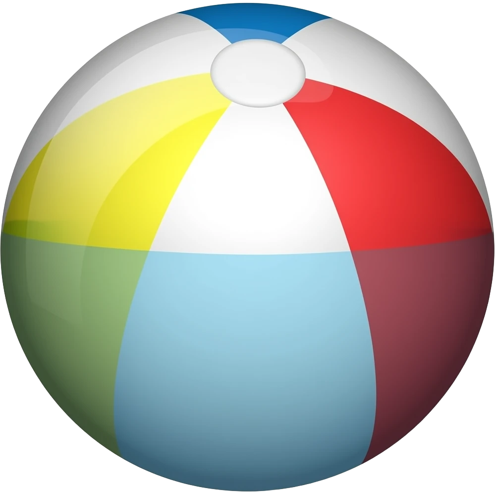 Blue yellow red beach ball emoji