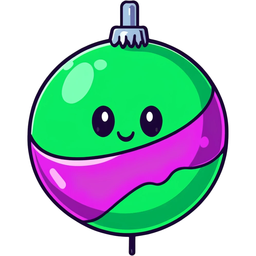 slime disco ball, cartoon sticker style, vibrant colors emoji