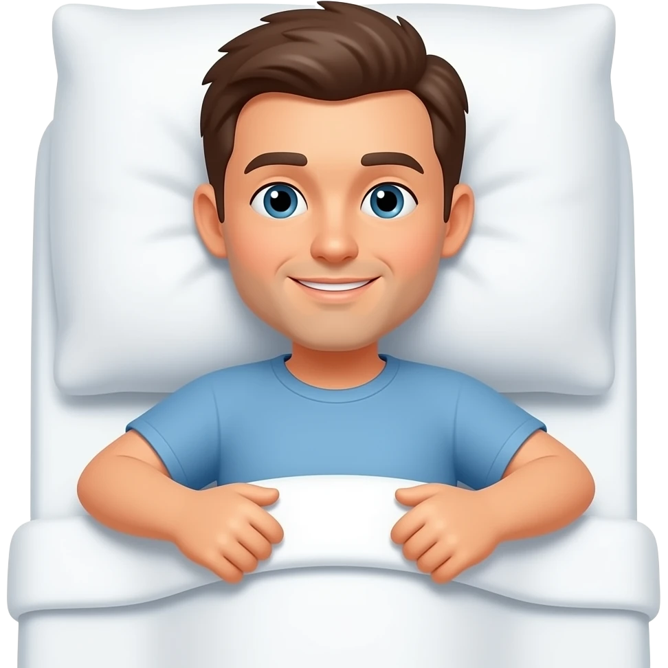 hombre acostado,levantandose de su cama emoji