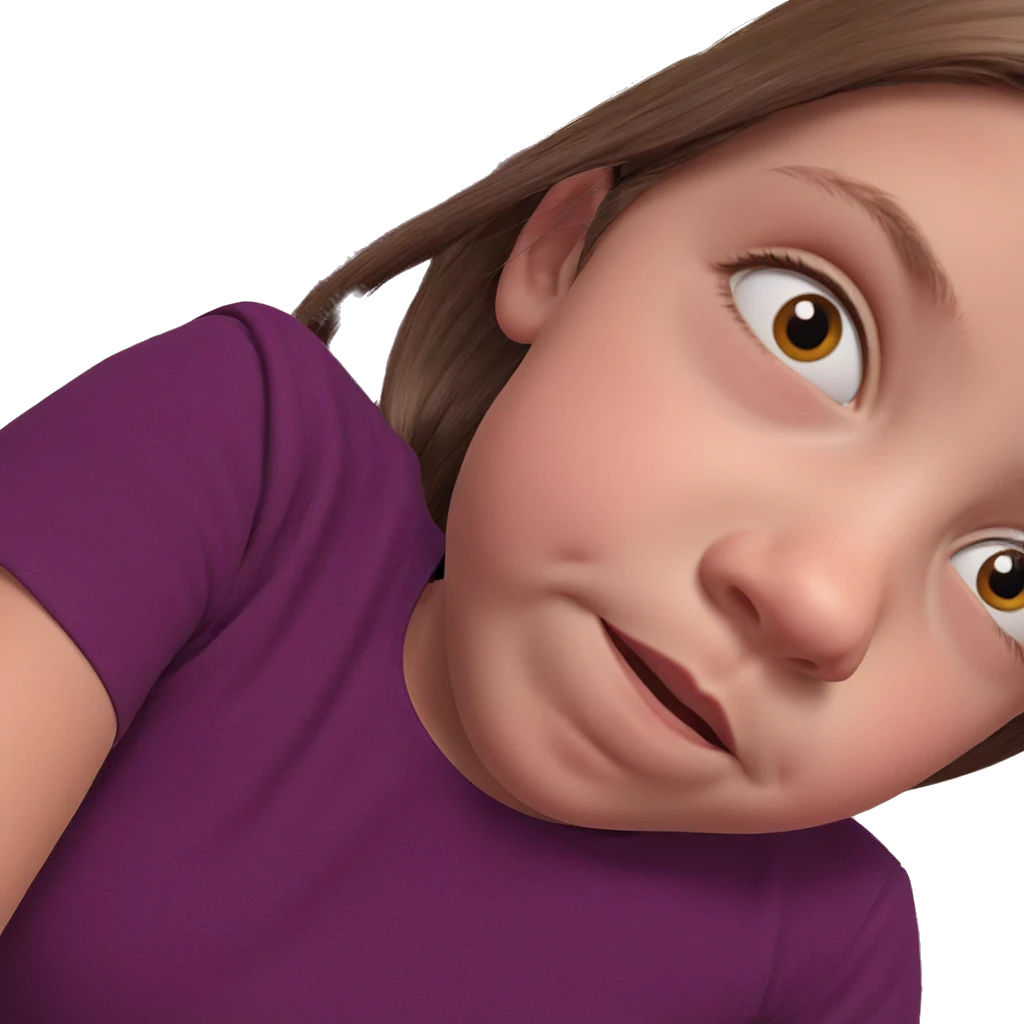 girl gazing at viewer emoji