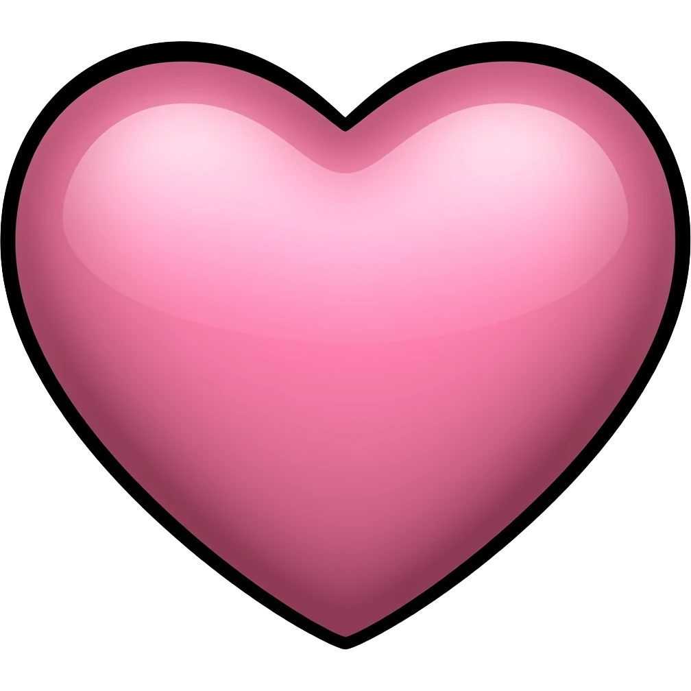 coeur rose contour noir emoji
