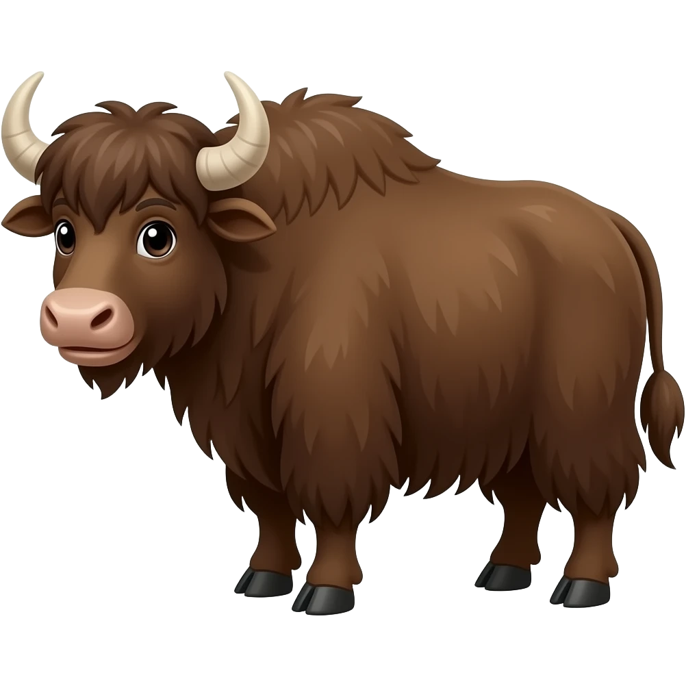 Cartoon brown yak emoji