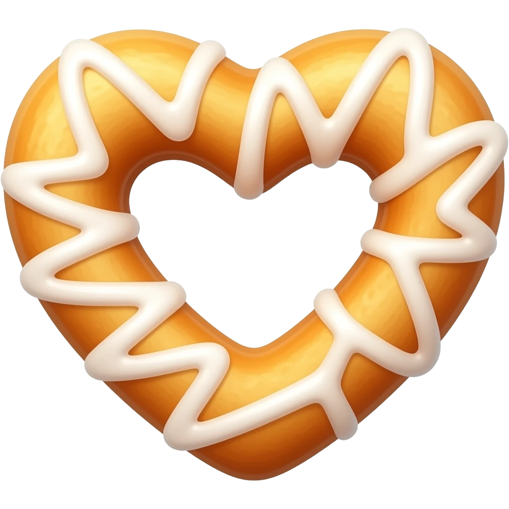 Heart-shaped beignet emoji