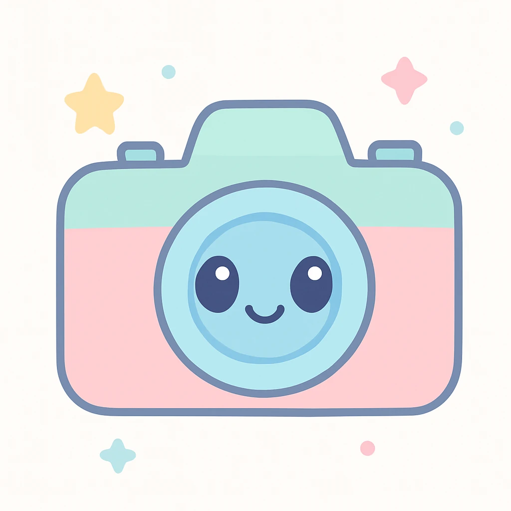 cute camera in kawaii style emoji