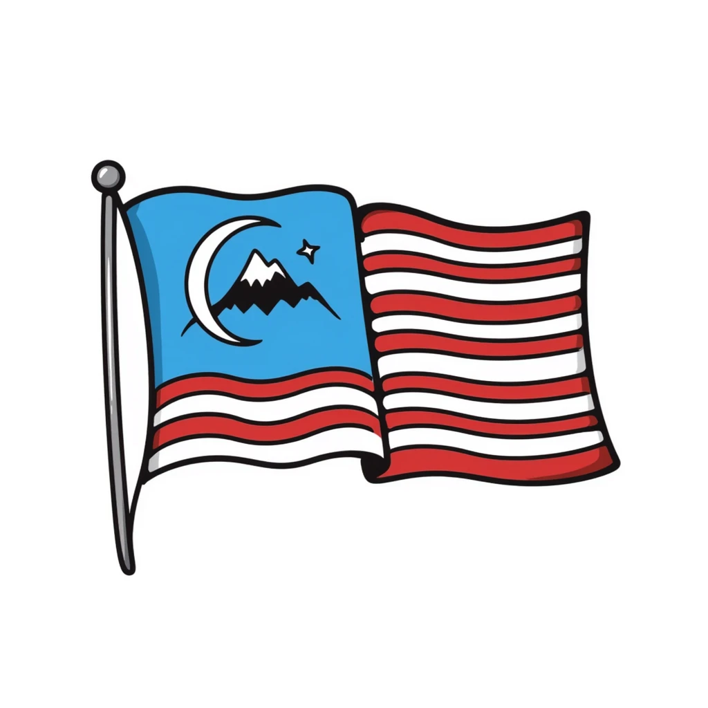 flag of Sabah, Malaysia, hand-drawn doodle style emoji