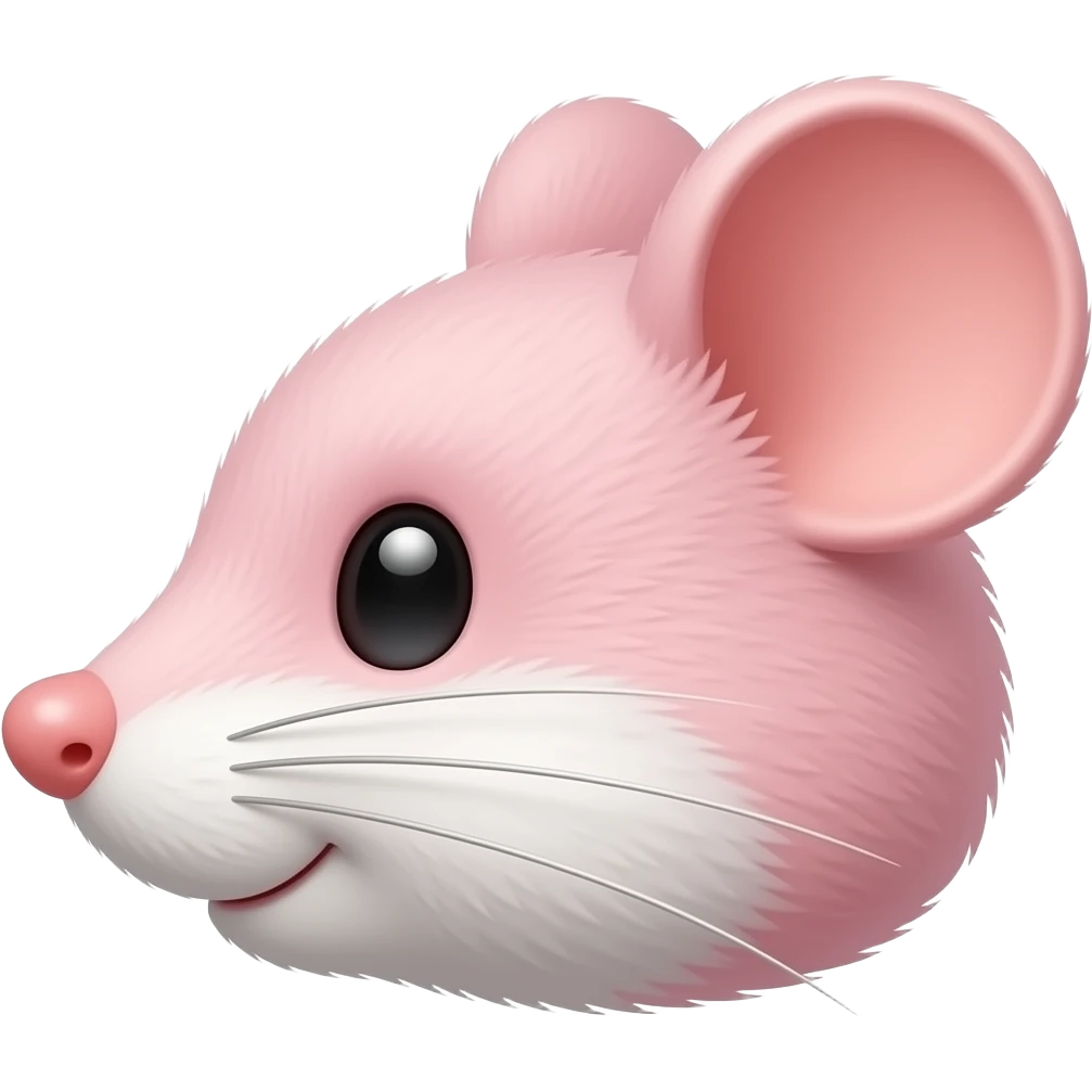 Cute Light pink Cute Mouse face side view 🐭 emoji
