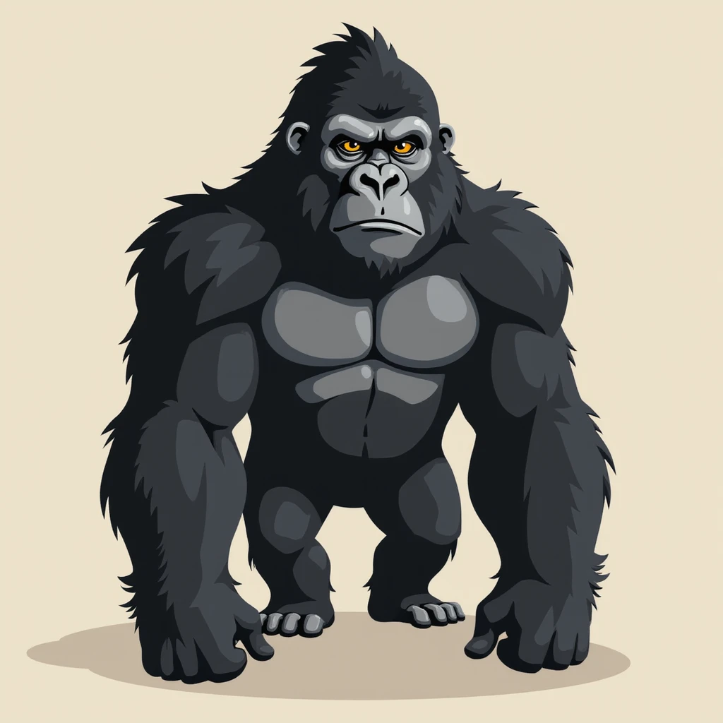 Flat design style gorilla emoji