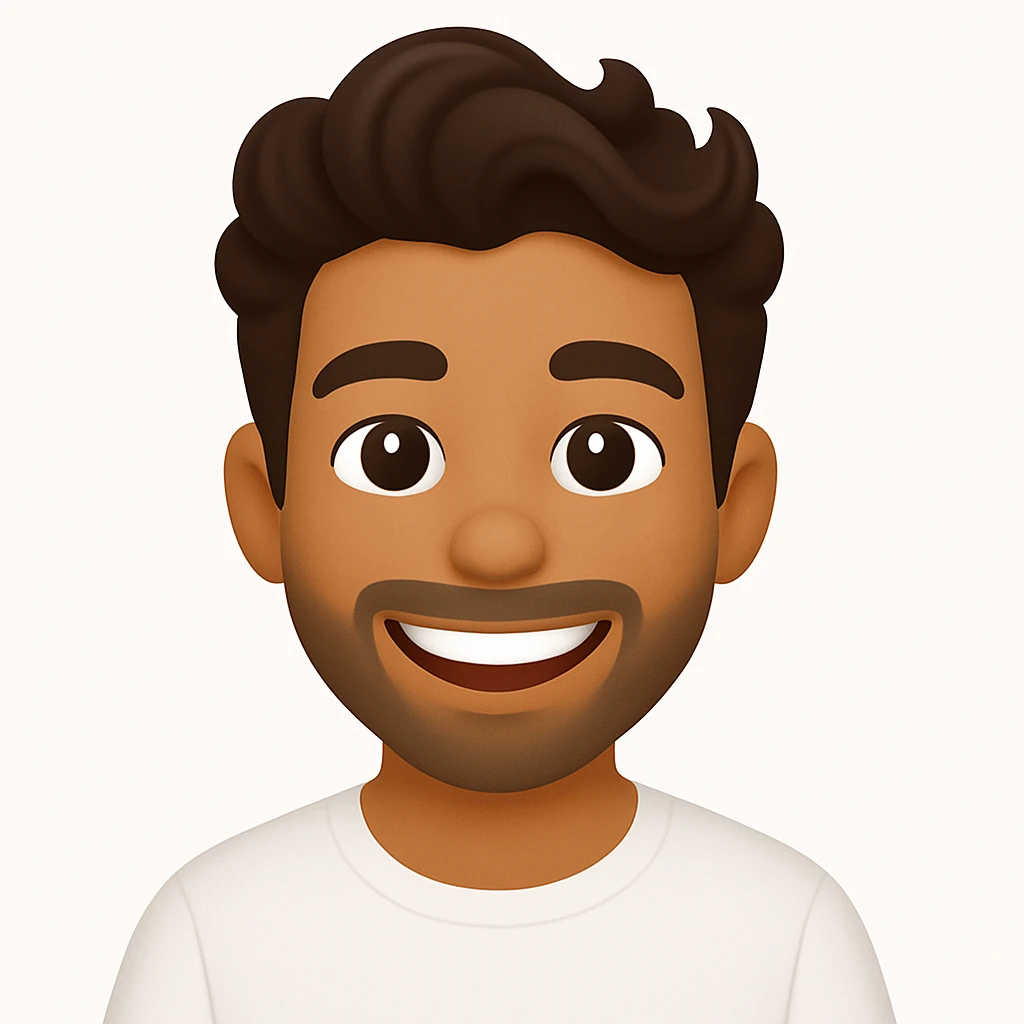 turn the second man in emoji style of the 1st image, match the facial features and clothes emoji