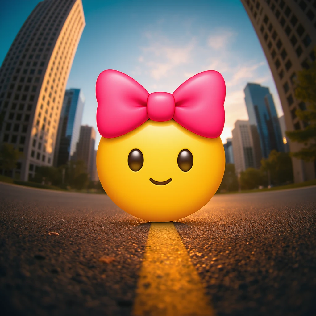 cute bow emoji with a gradient effect emoji