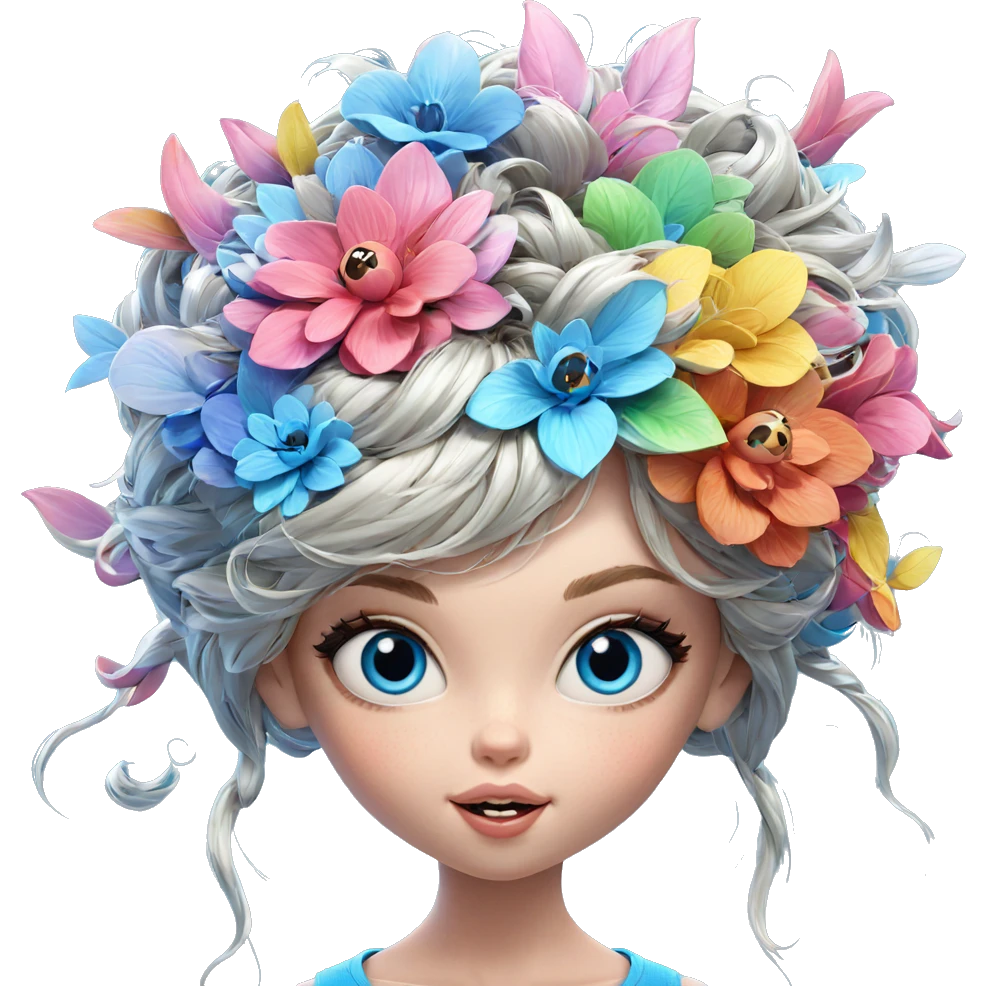 girl with blue eyes portrait emoji