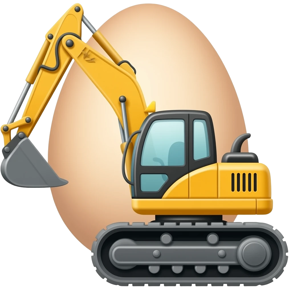 excavator egg emoji