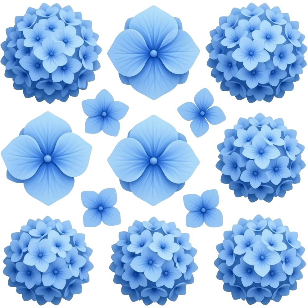 Multiple Blue hydrangeas emoji