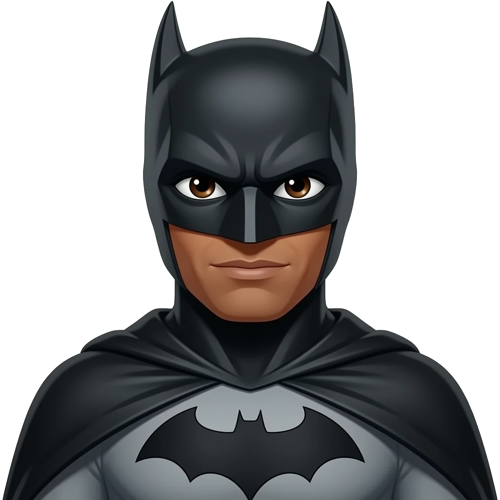 batman darker brown skin and dark brown eyes emoji