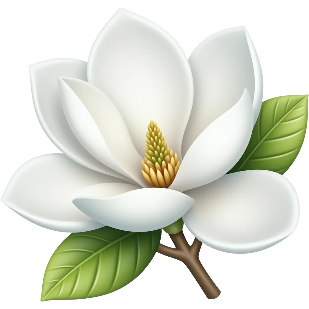 White magnolia emoji