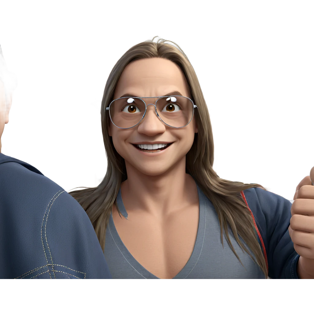 boy with long hair smiling emoji