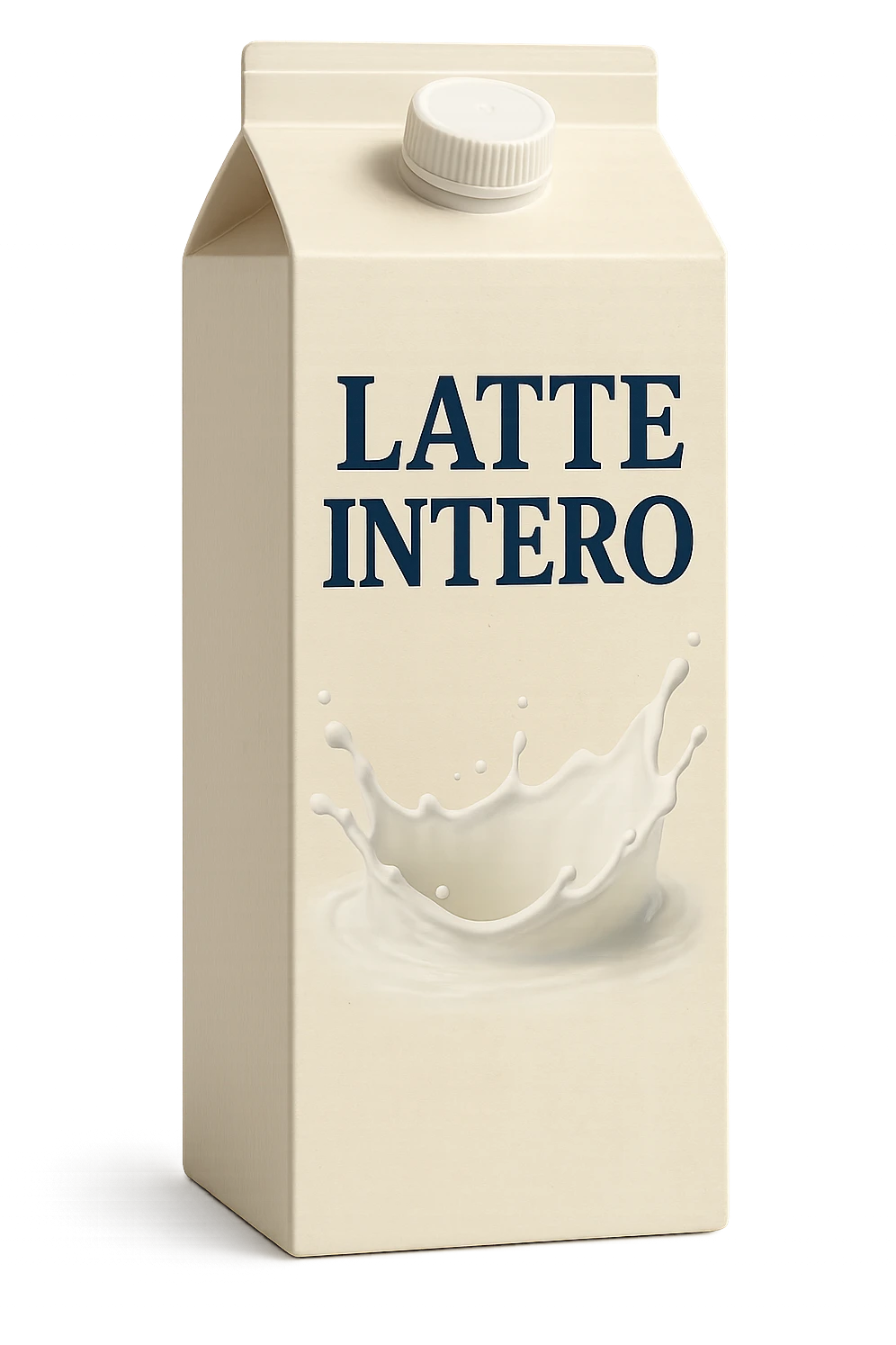 scatola di latte realistica CON LA SCRITTA "LATTE INTERO" IN ITALIANO, iperrealistico 4k emoji
