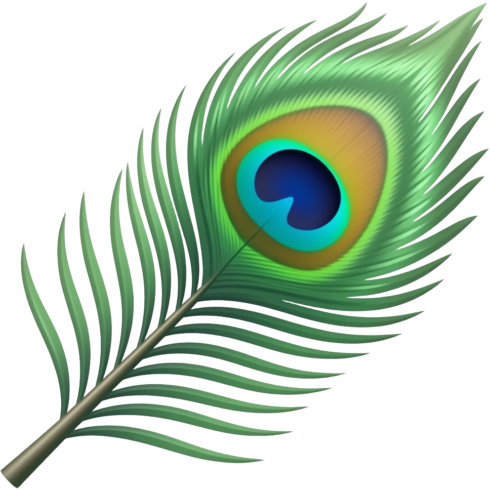 Flute with peacock feather emoji