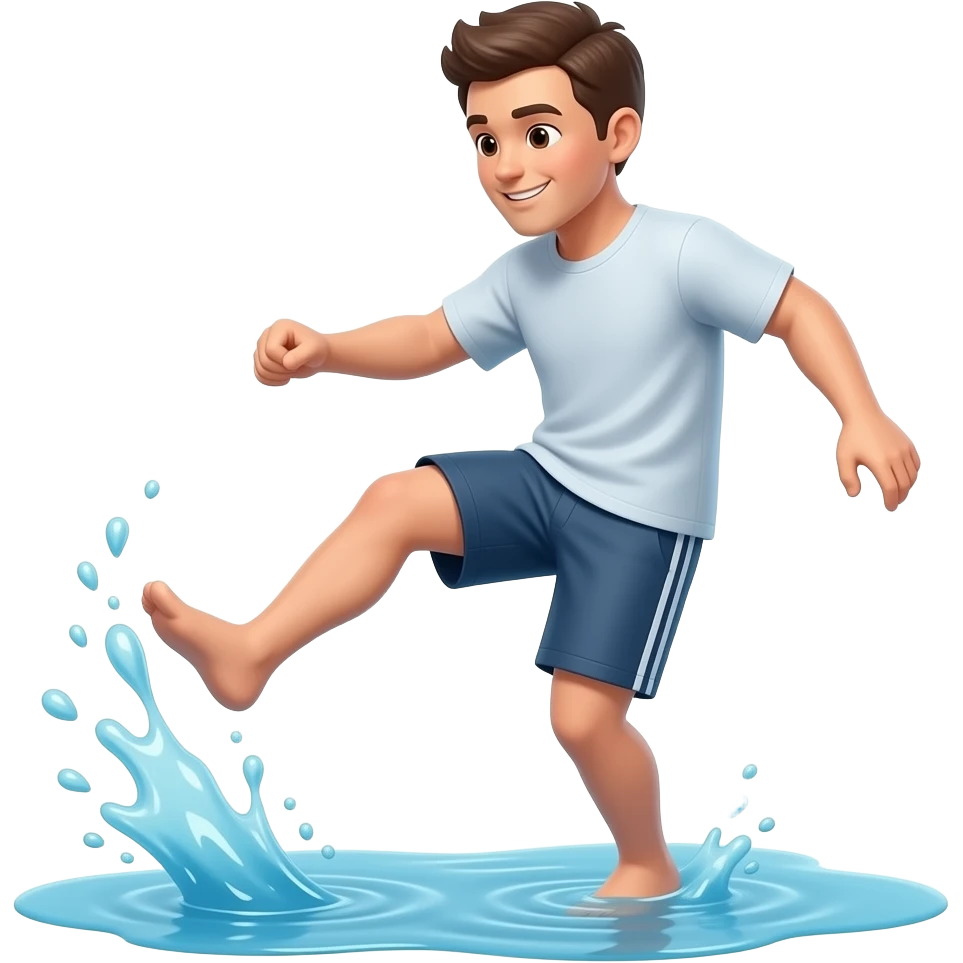 kicking in the water emoji