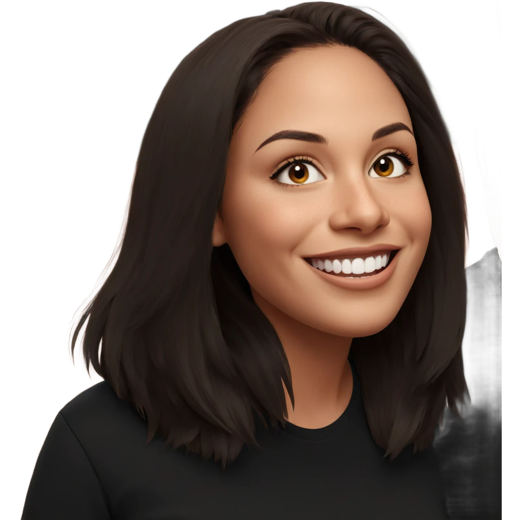 smiling girl with brown eyes emoji