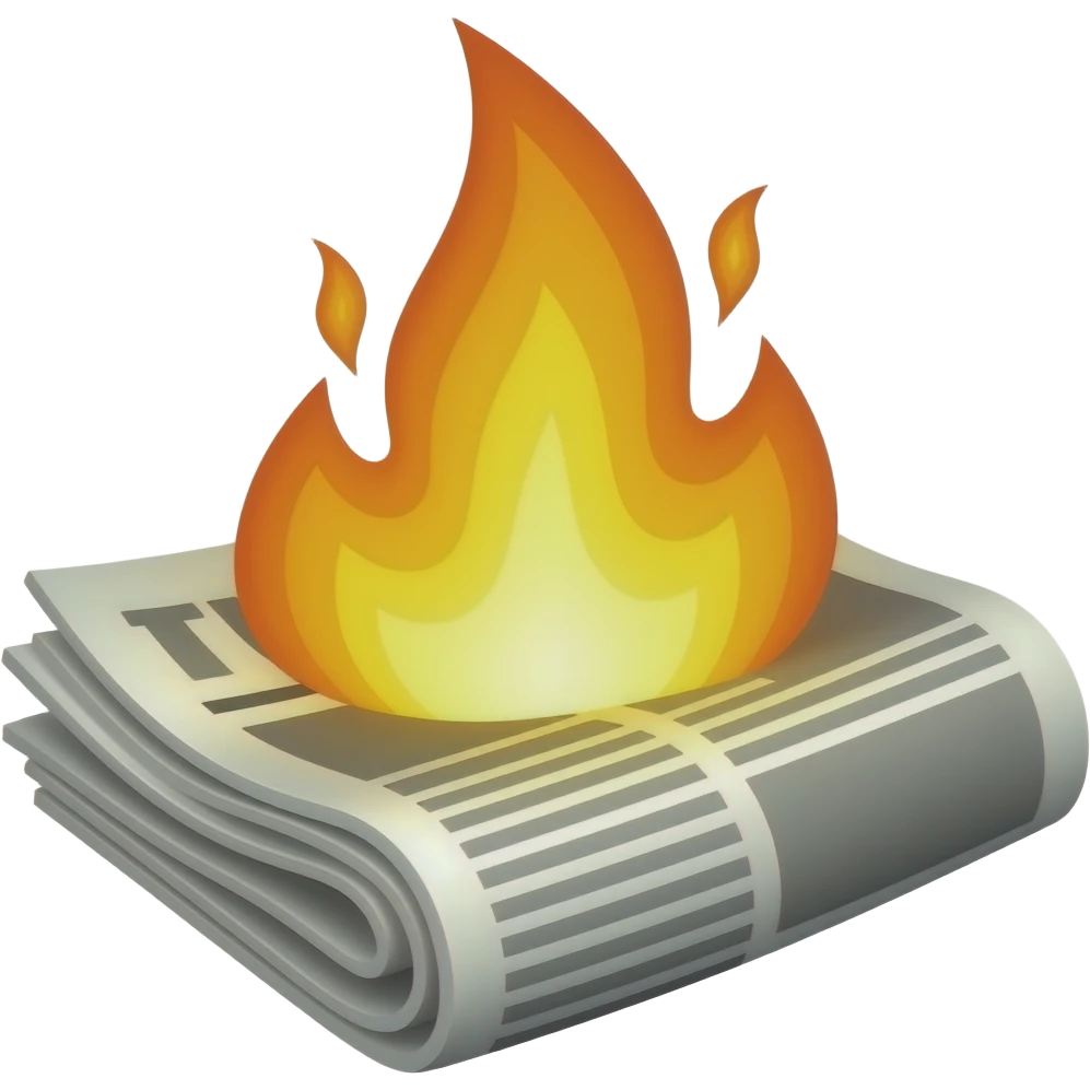 Burning newspapper emoji