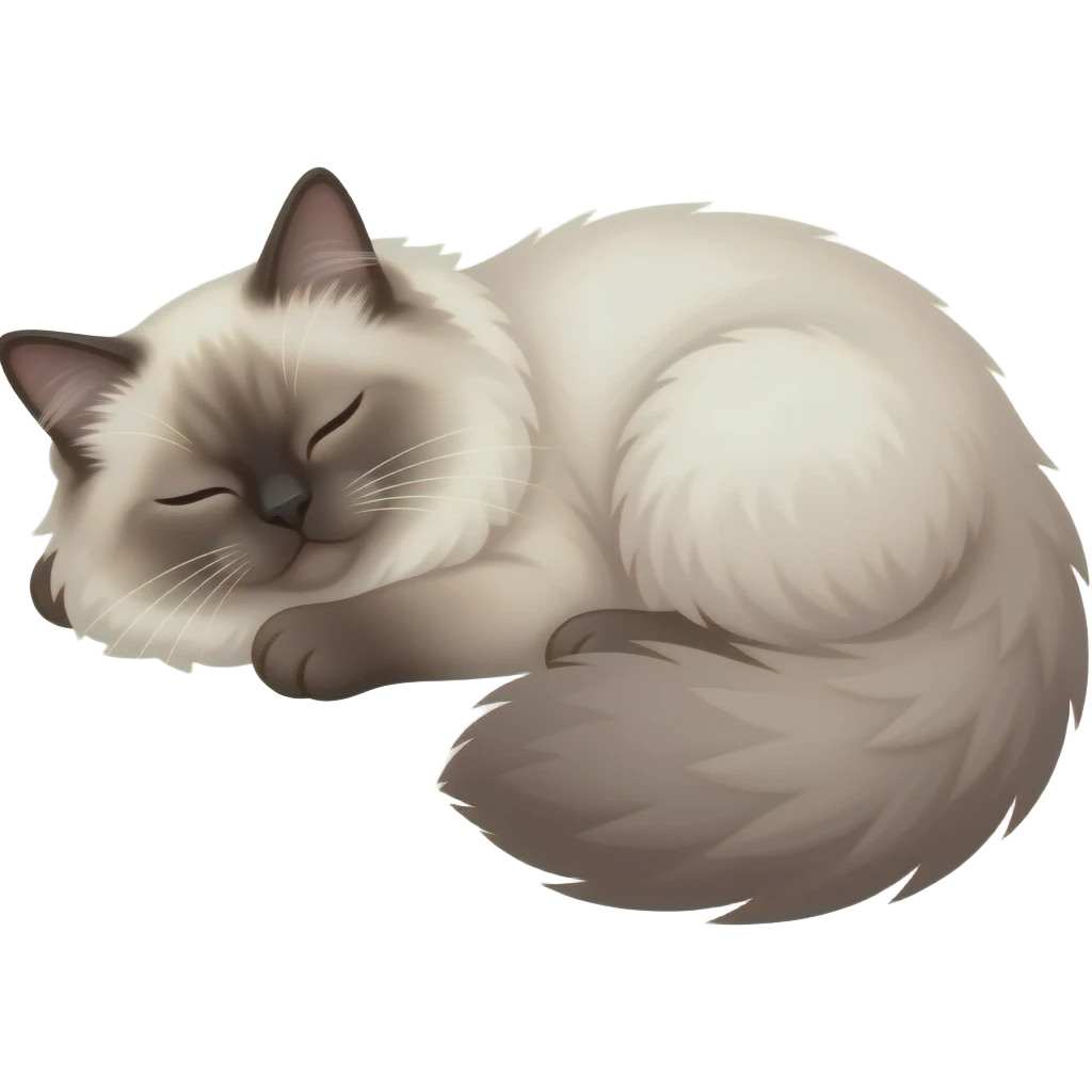 ragdoll cat sleeping without any additional objects emoji