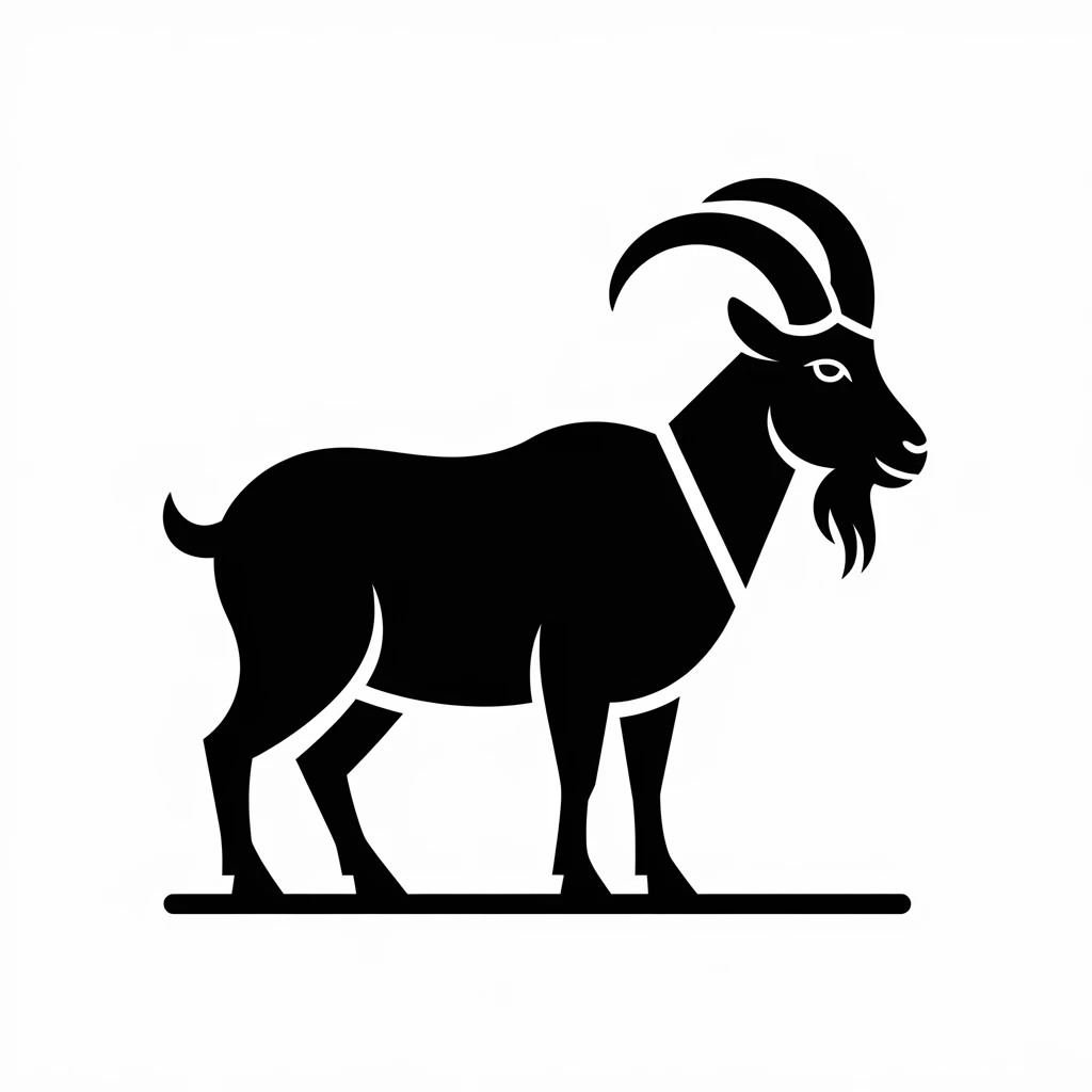 Mountain goat icon black silhouette emoji