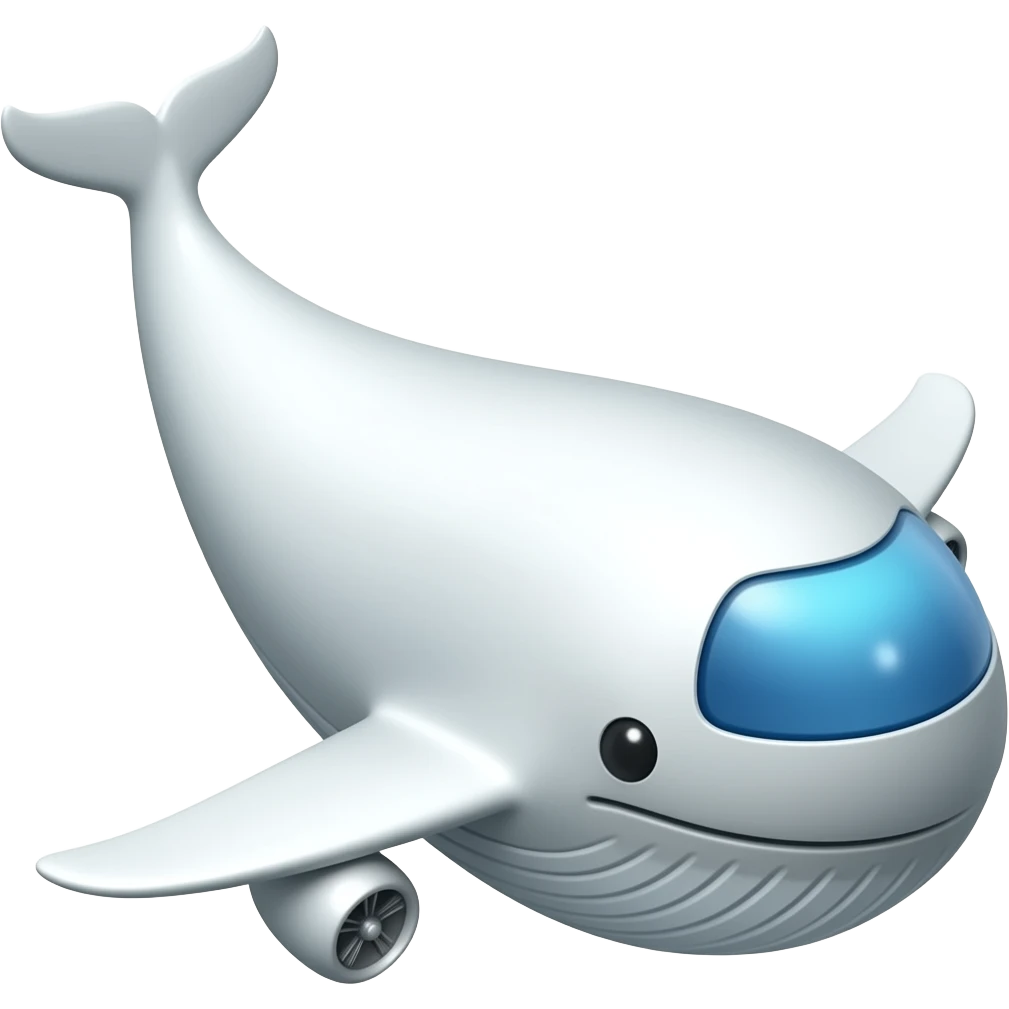 White whale-aeroplane emoji