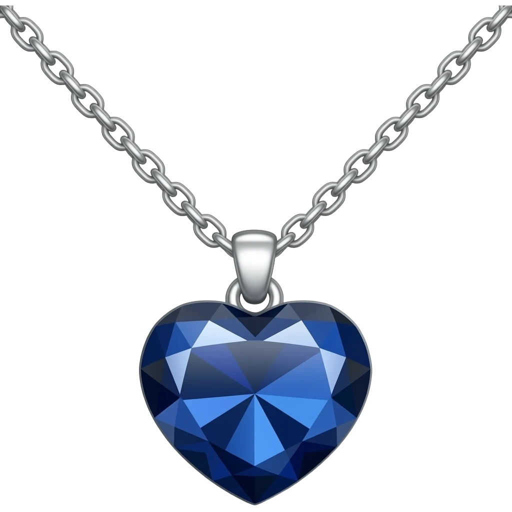 dark blue sapphire heart necklace emoji