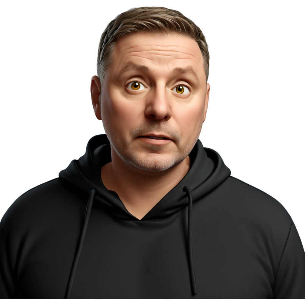 casual male portrait in hoodie emoji