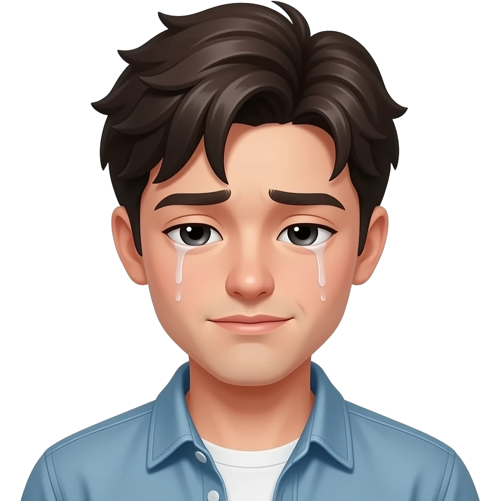 handsome young romantic guy sad emoji