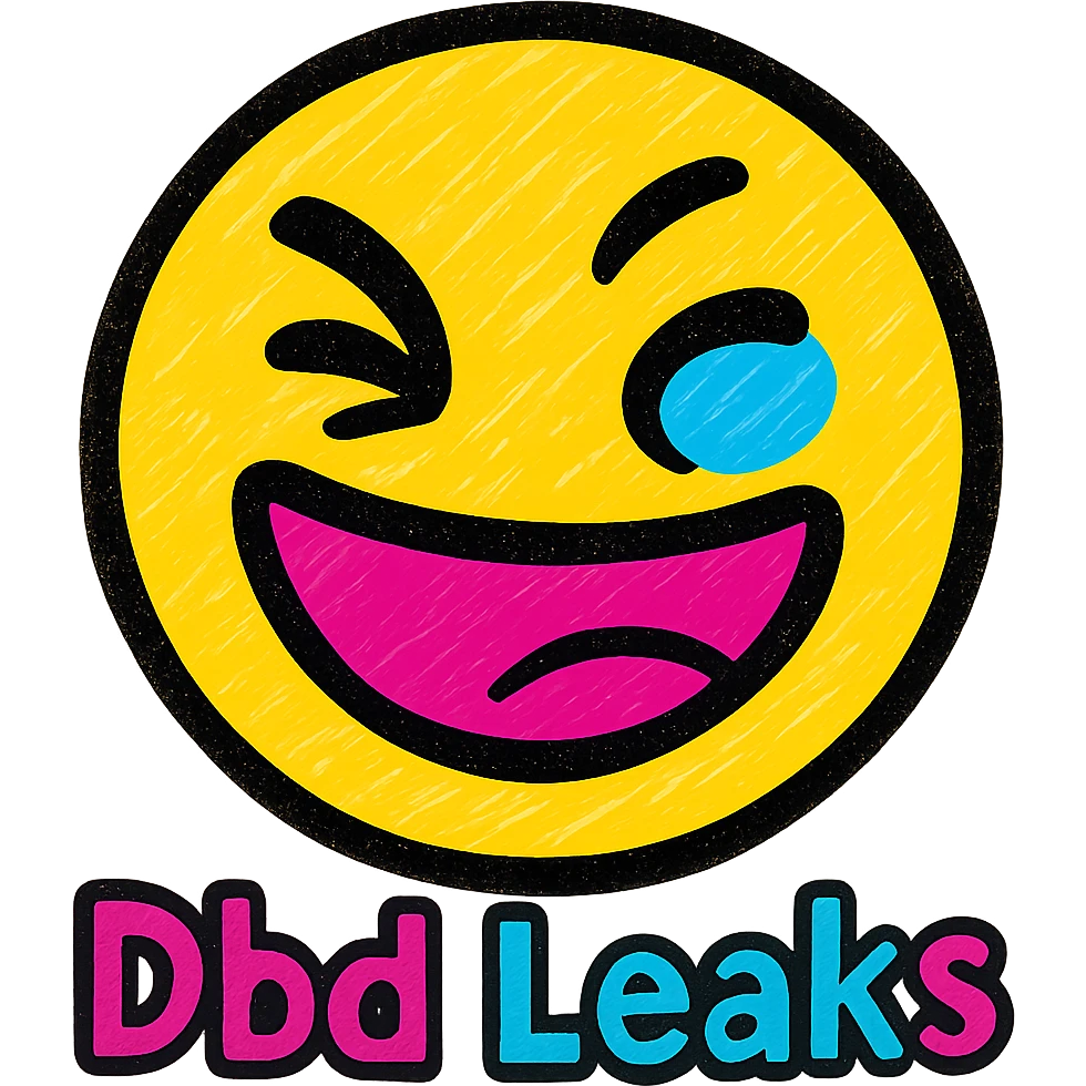 playful and bold emoji with the text 'Dbd Leaks', vibrant colors, clear and legible text, no background emoji